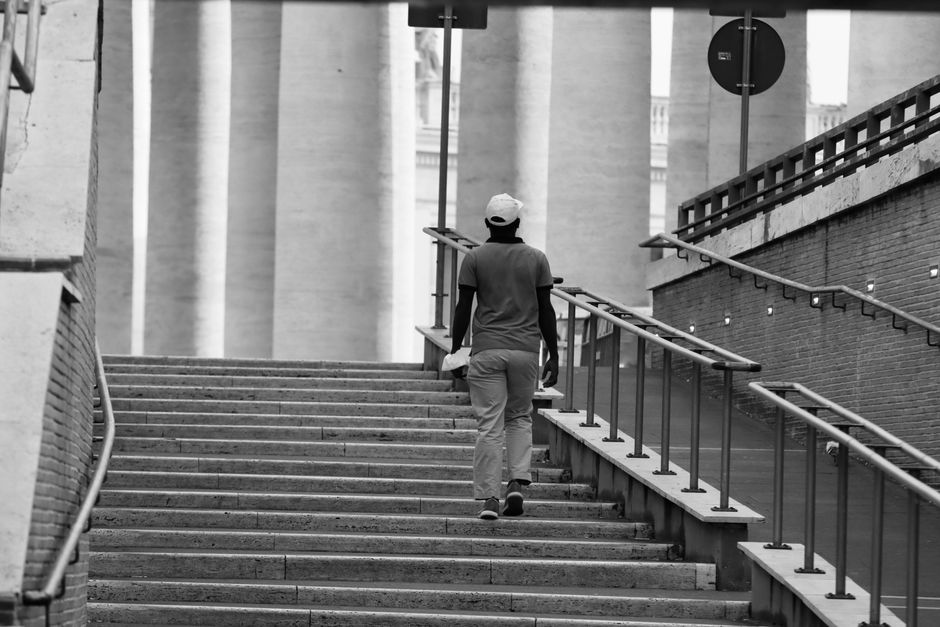 monte-escalier à Saint-Malo
